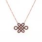 Preview: Fantastische Kurshuni Halskette mit Endlosem Knoten aus rosévergoldetem Sterling Silber, besetzt mit wunderschönem Rauchquarz. Kurshuni Schmuck wird in Istanbul handgefertigt. Jetzt versandkostenfrei im Perlenmarkt OnlineShop bestellen!